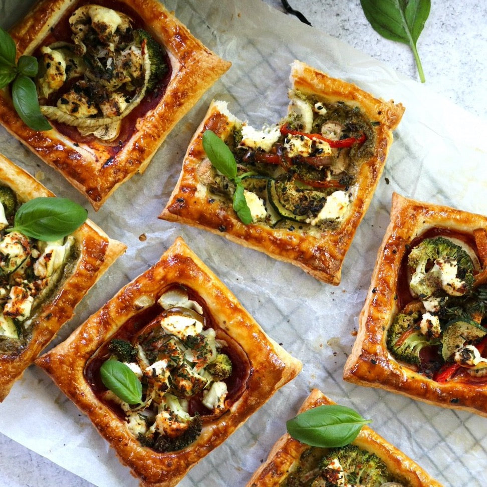 veggie tartlets with egg master seasoning sprinkle